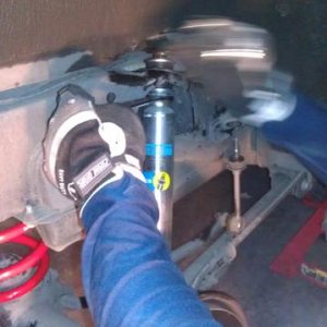 New shock going back in place