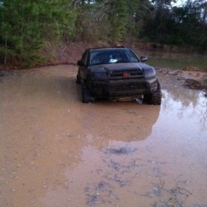 between a huge rut and a hard place