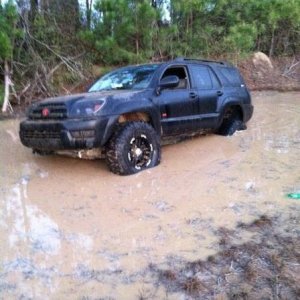 between a huge rut and a hard place