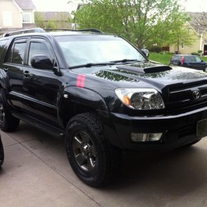 2005 V8 Limited with Mustang GT Carbon Fiber Hood Scoop, TRD emblems, Graphite Coated Wheels, Borla Dual Exhaust w Flowmaster Muffler, Volant CAI, Spi
