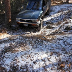 Dropping down into one of the many narrow crossings.
