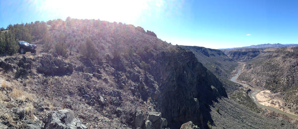 1000 ft above the Rio Grande just across the river from Los Alamos, New Mexico  March 2013