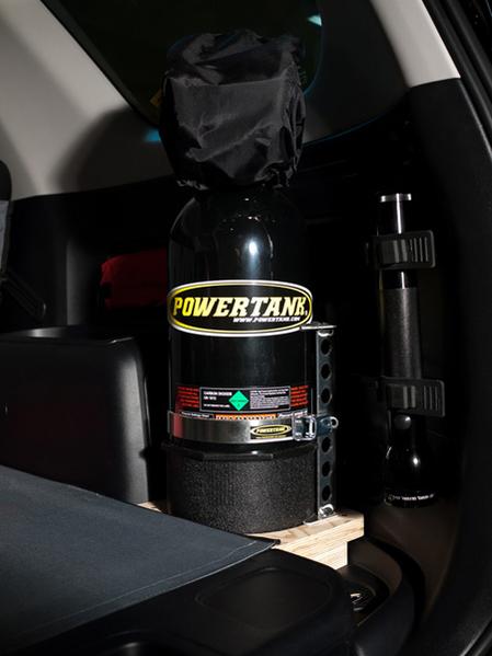 10lb CO2 Powertank and LED MagLite installed on passenger side
