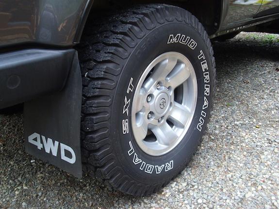 15 x 10.5 6 month old Les Schwab Tires on 2000 Toyota 4Runner/Truck wheels