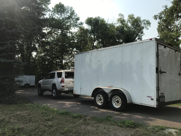 16' (?) utility trailer, no WDH, w/trailer brakes