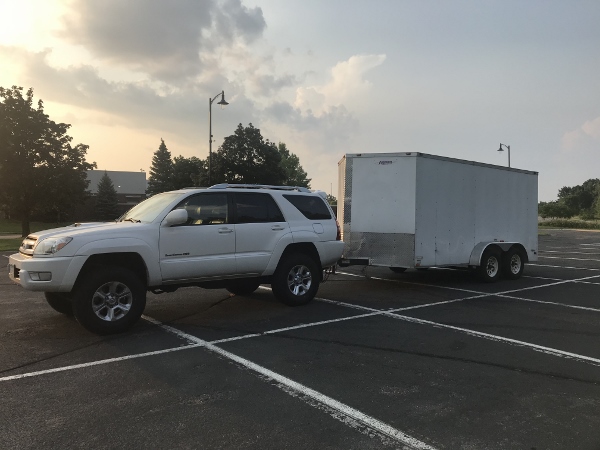 16' (?) utility trailer, no WDH, w/trailer brakes