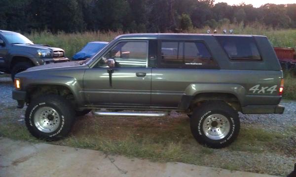 1988 4runner 22RE 5 speed.  I just picked this one up, and the first mods will be the removal of the hideous 4X4 sticker and those special one time us