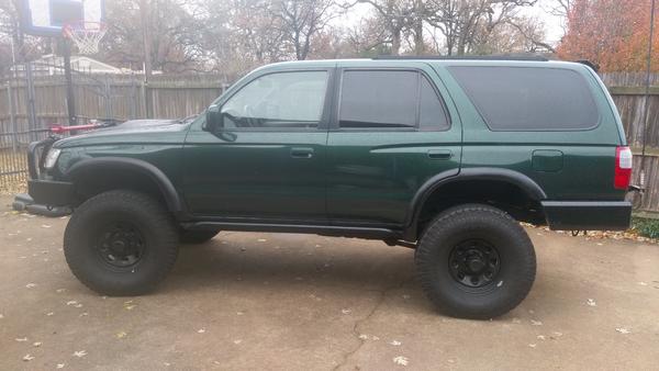 1999 4Runner SR5 V6
Modifications:
-4x Innovations Rear Bumper
-Toyota Tundra Bilstein Front Struts w/ 1" Spacer (3" Front Lift)
-OME 890's w/1.5" Spa