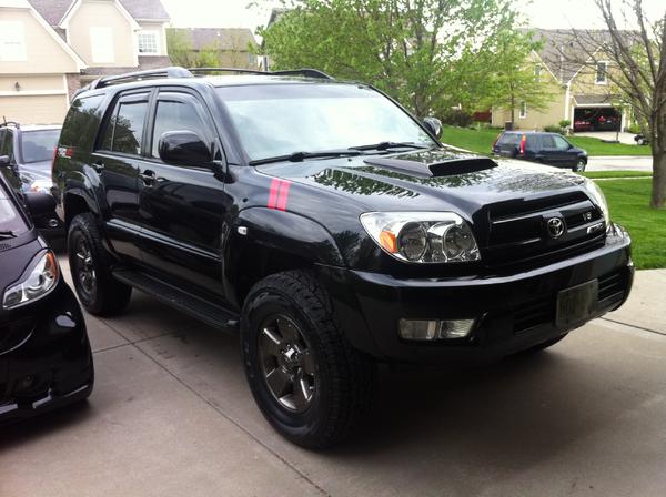 2005 V8 Limited with Mustang GT Carbon Fiber Hood Scoop, TRD emblems, Graphite Coated Wheels, Borla Dual Exhaust w Flowmaster Muffler, Volant CAI, Spi