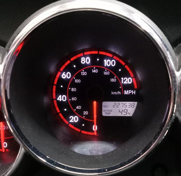 2006 Toyota Matrix, 227,538 miles, still on the road, handed down to owner's son now.
