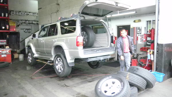 2007 FJ Wheels Mounted and then they will bag up the old one and put back inside the vehicle.
