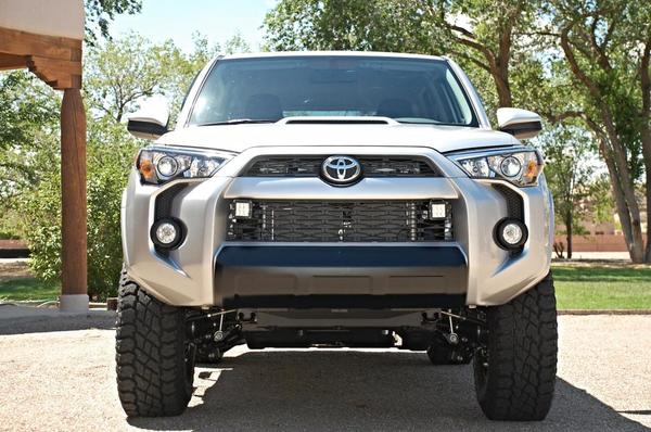 2014 4Runner Trail Edition with KDSS, Toytec BOSS 3-inch lift, LR UCAs, Cooper ST MAXX tires, Fuel Off-Road Boost Wheels, Rigid LEDs, and more...