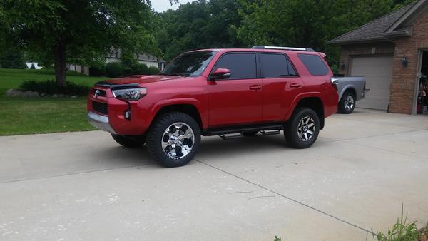 20x10 w/-12 offset from side on LF. 275/60/20 BFG KO tire. Test fit Info to document specs of this size wheel on 5th gen 4R