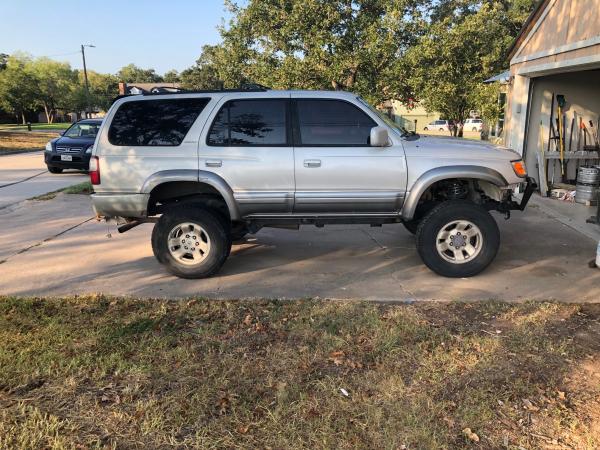 3 inch lift installed. still on stock tire size. Putting the lift on I realized how terrible all the front suspension bushings are and wanted to repla