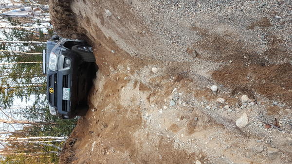 35 foot hill climb. She's standing ready for decent.