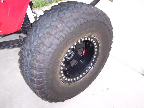 37x12.50-17 BFG Mud Terrain tires on Allied 17x10 beadlock wheels.