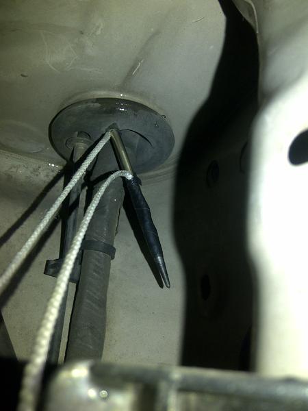 4 punch, with string, through main cable harness grommet, thru firewall