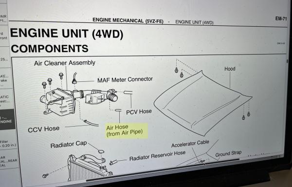 4runner hose in service manual (page EM-71)
