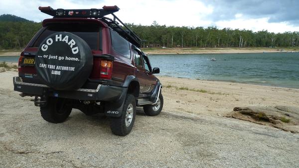 4wd turned off on this rock platform - locked diffs and a hard surface don't go together