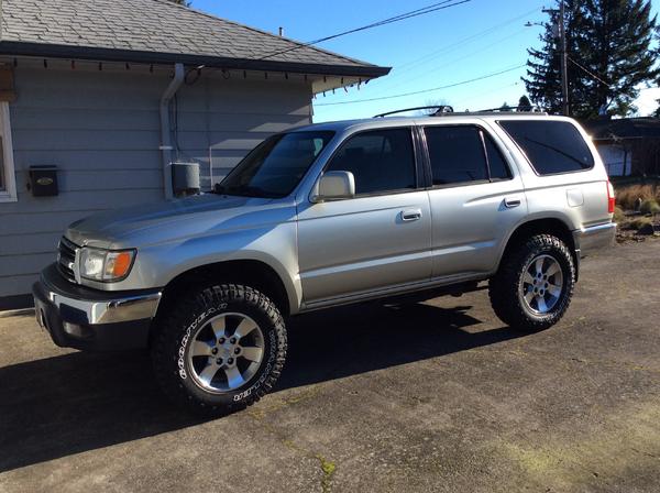99 SR5, no lift, KYB shocks, 2005 Tundra front brake conversion,
2011 4Runner 17 inch wheels with 245/75/17 Goodyear Wrangler Dura Tracs