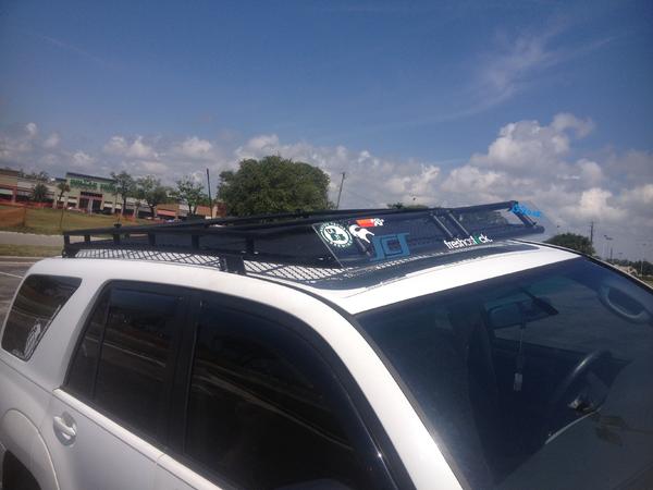 A shot of the wind deflector