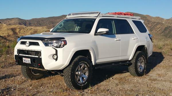 Adjusted front end after winch bumper and skid plate installed.