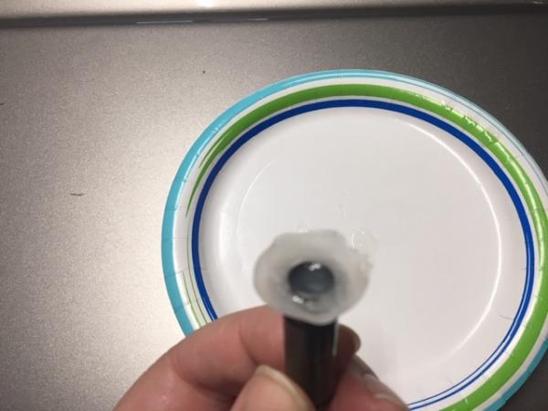 After dipping, rubber dripped down to form a "gasket" of sorts.