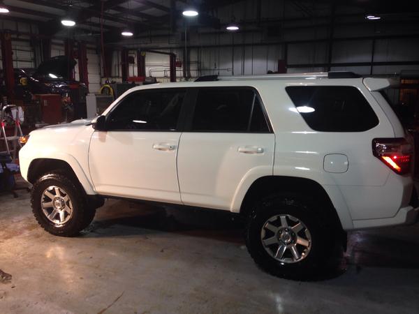 After Lift n tires. Toytec super flex n ome.  Bfgood all terrain.