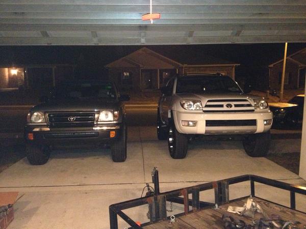 after the lift install parked next to my buddies prerunner taco...