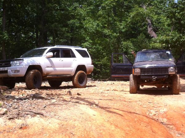 After towing the fellow jeep with me to uhwarrie unhooked the trailor and took off through the trails!!