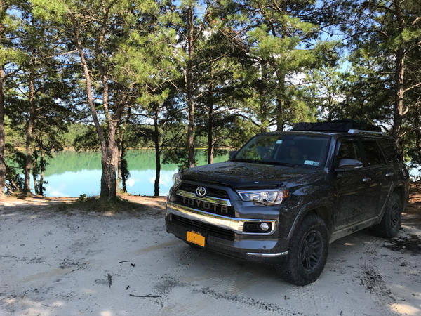 After traveling through some uneven terrain, we finally found the Blue Hole in NJ.