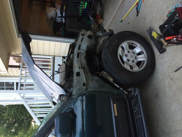 After we got the bent fender off to look at what we were truly working with