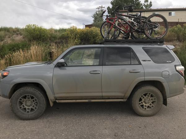Aftermath from driving Trough Rd in an absolute downpour. Thankful that some locals warned us of the sharp left-hander above the Colorado River.
