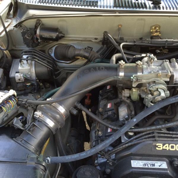 AirAid intake with AirAid washable filter element in stock air box