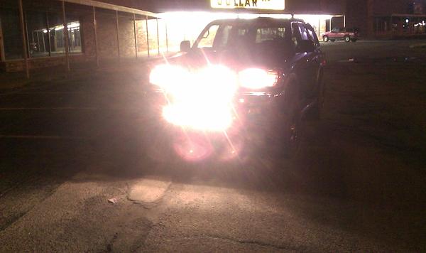 all 5 aux lights and head lights
its bright