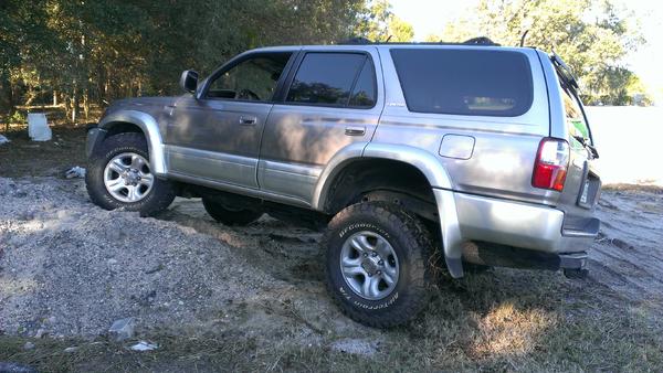 all stock, besides 265/75-16 Bf Goodrich all terrain KO2 which are amazing