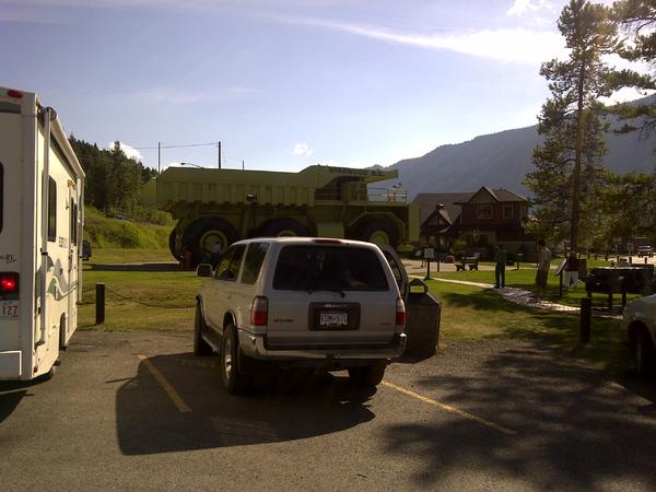 almost home... Sparwood--- largest truck in the world, in the background!