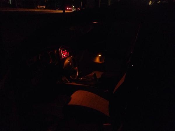 Amber LED interior light swap. Some people hate the orange, but I decided to embrace it.
