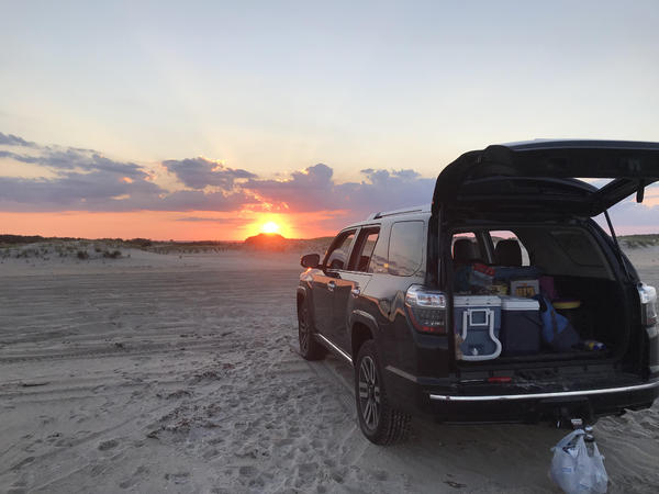 Assateague National Seashore KM 19.5- parked out on the beach at sunset