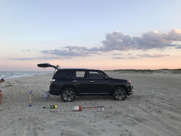 Assateague National Seashore KM 19.5- parked out on the beach for the day with some collected sea drift