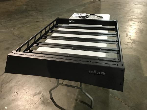 Assembled N-Fab roof rack.
