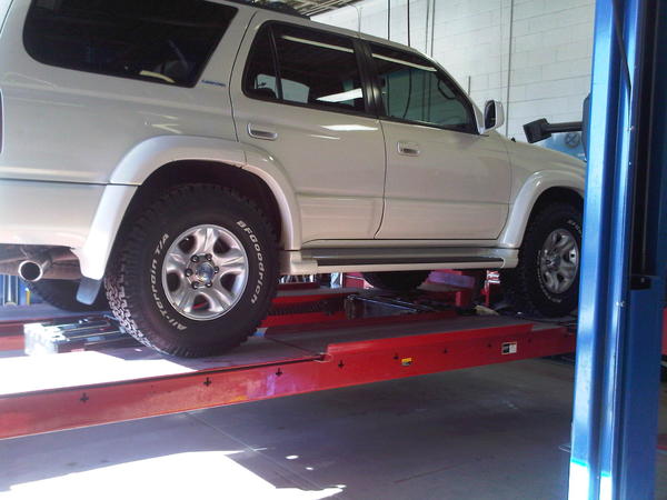 At the tire shop!