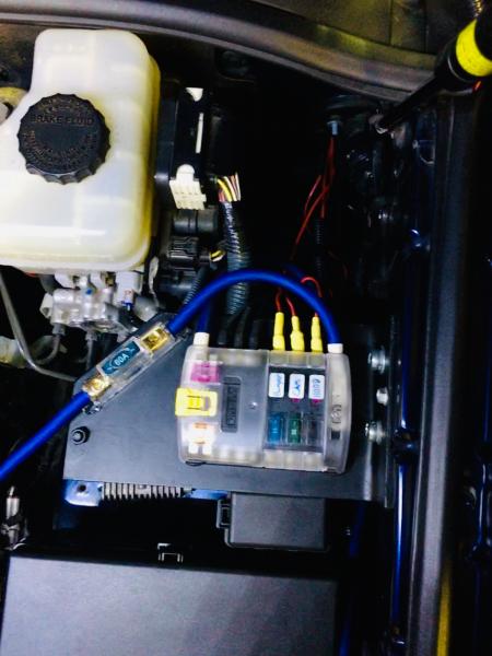 Aux fuse box, Drivers side, air compressor will go on passenger side