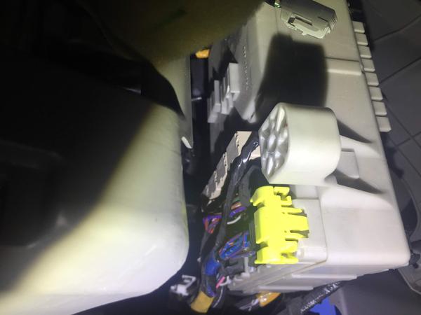 back of fuse box in dash, relay slides onto catch