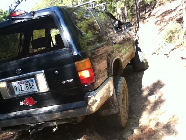 back tire off the ground