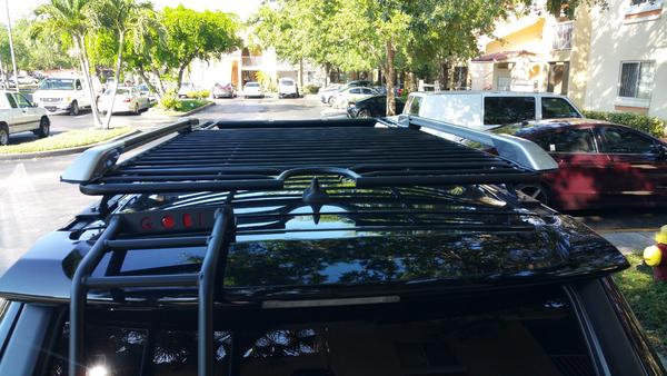 Baja Rack installed with gobi ladder and then we retrofitted the stock rails to the baja rack just to see how it would look =p