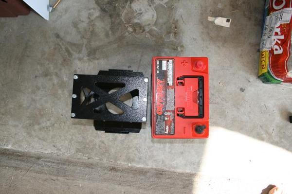 battery and bracket
(mounting bracket not shown)
