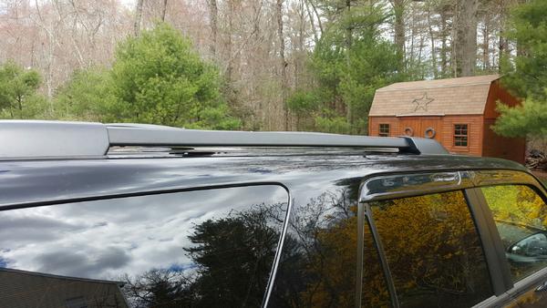 Bed-lined roof rack side rails.