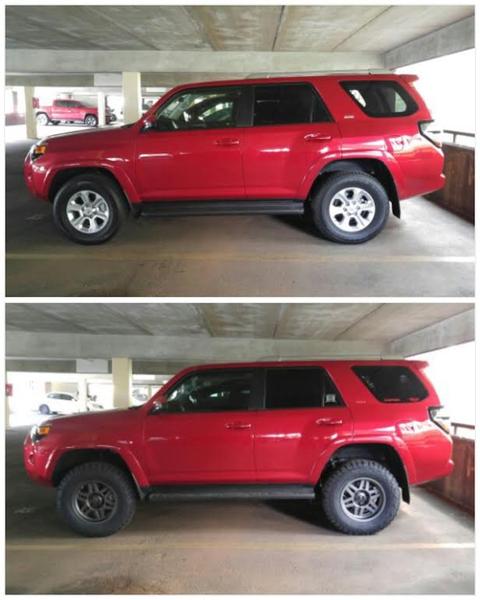 Before and after lift and tires, Tint