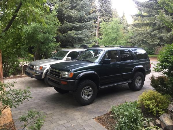 Bettie overshadowing Bessie in the background. I had Bessie (2001 4runner 2WD) for 13 years, from when I was 16. I would have kept that car until it d